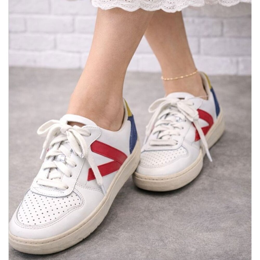 Veja V-10 Women's Leather White, Multicolor Low Top Sneakers EU 36